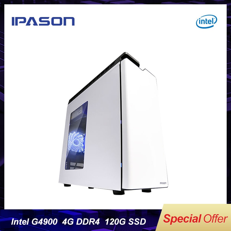 shop with crypto buy IPASON Office computers G3930 upgrade G4900 DDR4 4G 120G SSD home office enterprise procurement desktop computer pay with bitcoin