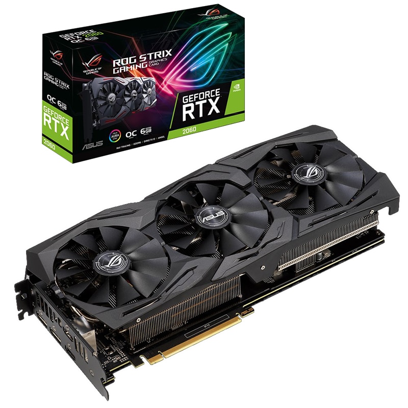 shop with crypto buy Asus ROG-STRIX-RTX 2060-A6G-GAMING computer game graphics card Support 4 screen output pay with bitcoin
