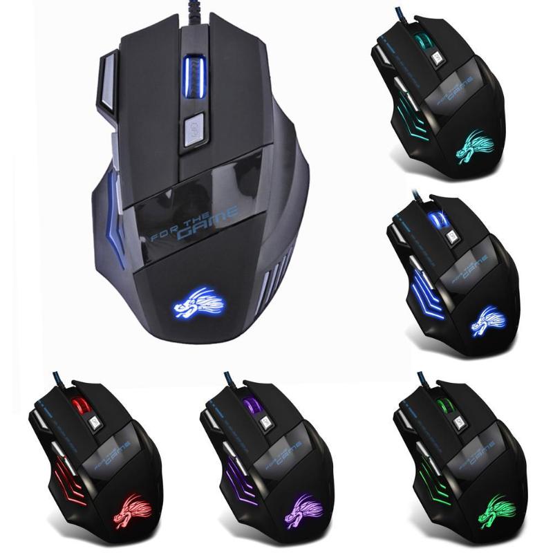 shop with crypto buy VODOOL Wired Gaming Mouse 7 Buttons 5500 DPI LED Optical Computer Mouse Gamer Mice For PC Laptop Notebook USB Cable Game Mouse pay with bitcoin
