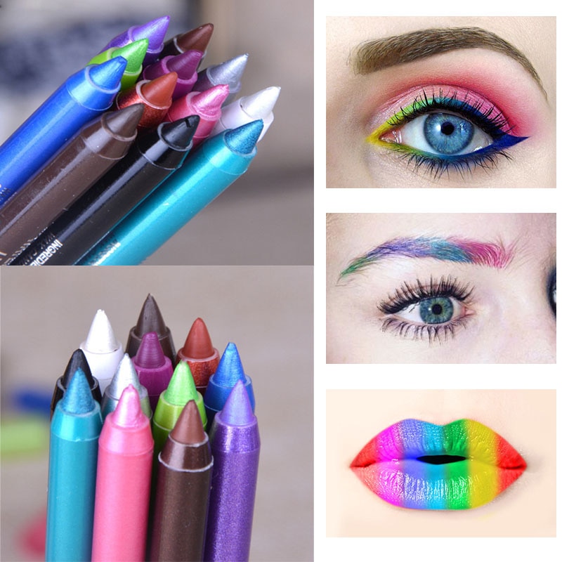 shop with crypto buy 1PC Fashion Women Long-lasting Eye Liner Pencil Pigment White Color Waterproof Eyeliner Pen Eye Cosmetics Makeup Tools pay with bitcoin