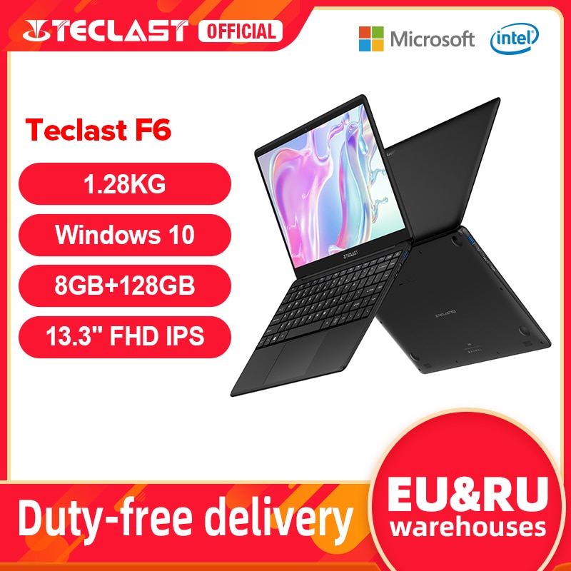 shop with crypto buy Teclast F6 Newest Laptop 8GB LPDDR4 128GB SSD 1.28KG Notebook 13.3 IPS 1920x1080 Intel Apollo Lake Windows 10 Laptops USB3.0 pay with bitcoin