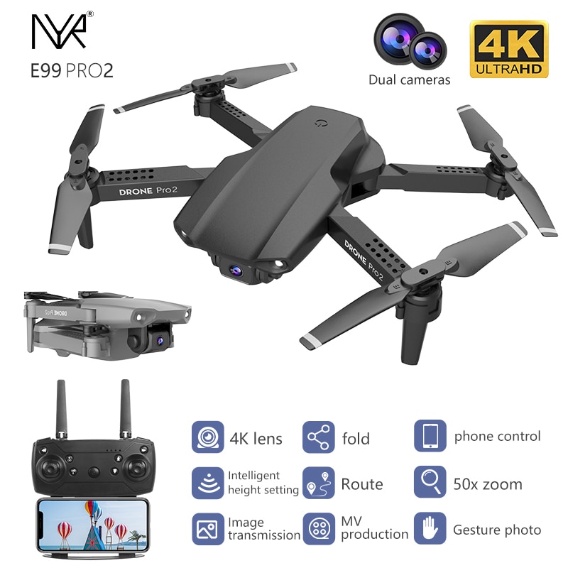 shop with crypto buy NYR E99 Pro2 RC Mini Drone 4K 1080P 720P Dual Camera WIFI FPV Aerial Photography Helicopter Foldable Quadcopter Dron Toys pay with bitcoin