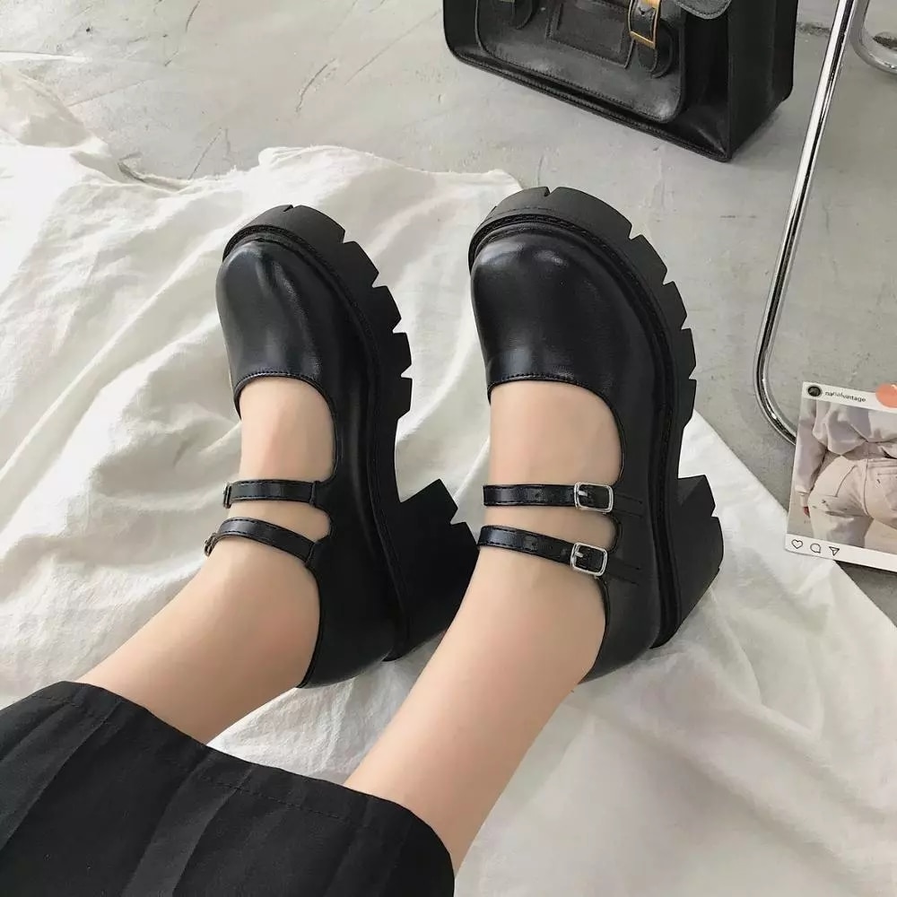 shop with crypto buy Shoes lolita shoes women Japanese Style Mary Jane Shoes Women Vintage Girls High Heel Platform shoes College Student big size 40 pay with bitcoin