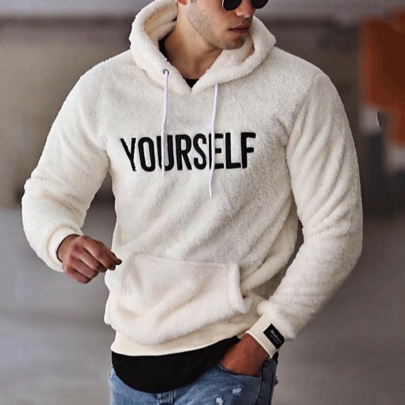 shop with crypto buy 2021Gothic Men Cotton Fleece Hoodies Letter Print Sweatshirt Long Sleeve Wool Top Winter Clothes Male Sweatshirt Street wear pay with bitcoin