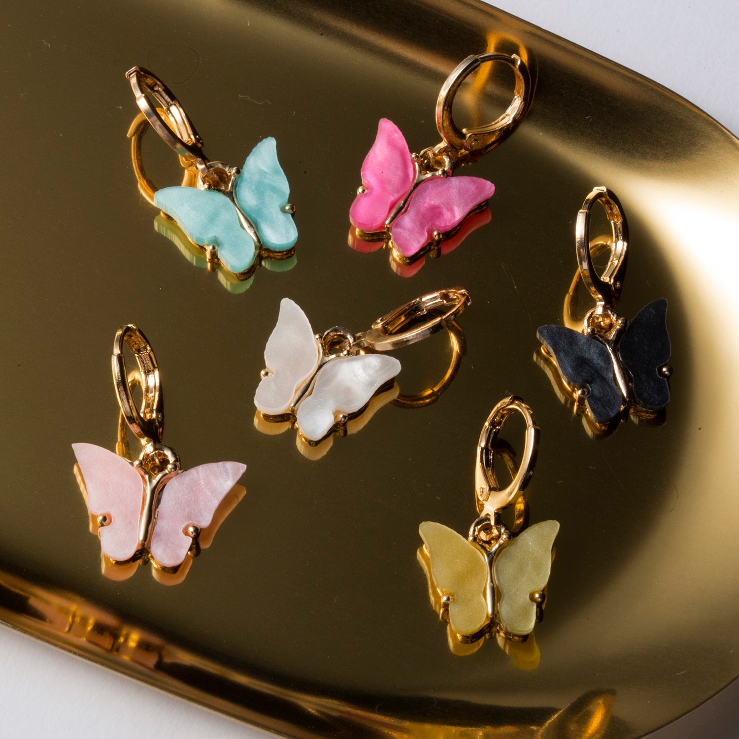 shop with crypto buy New Fashion Design Butterfly Jewelry Colorful Acrylic Butterfly Stud Earrings for Women 2020 Bohemia Small Cute Earring Jewelry pay with bitcoin