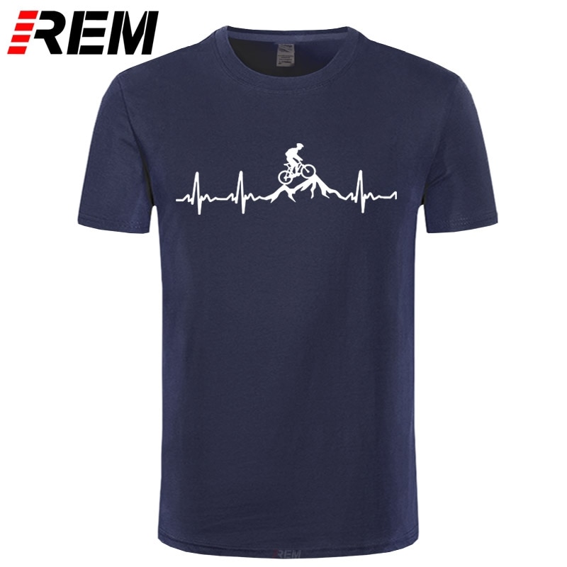 shop with crypto buy REM Mountain Bike Heartbeat Funny MTB Dirt Bike T Shirt Plus Size Custom Short Sleeve Men s T shirt Fashion Family Cotton pay with bitcoin