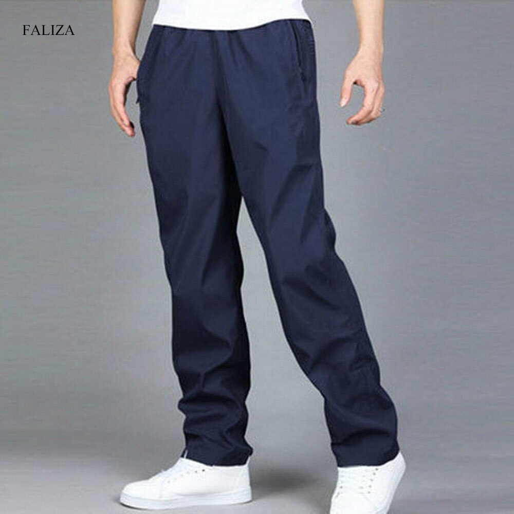 shop with crypto buy FALIZA Men s Casual Pants Breathable Quick Dry Loose Wide Leg Trousers Spring Autumn Cargo Pants Pantalon Hombre Plus 6XL PA61 pay with bitcoin