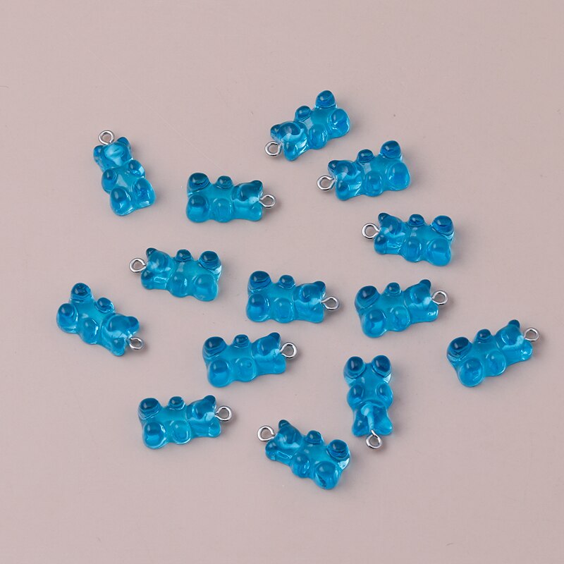 shop with crypto buy 10pcs 22X11mm Candy Color Gummy Mini Bear Charms for Making Cute Earrings Pendants Necklaces DIY Creative Jewelry Finding pay with bitcoin