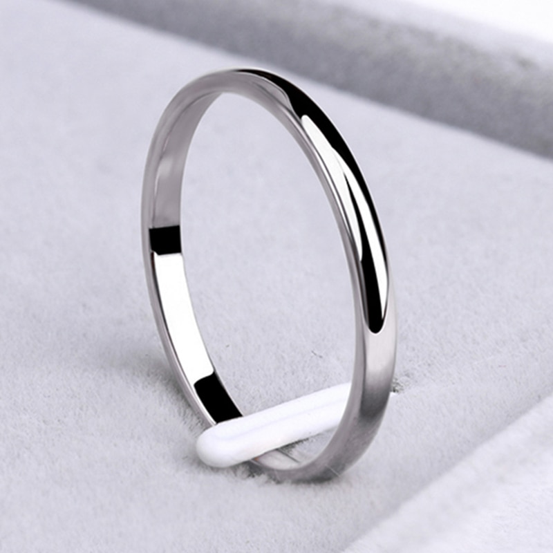 shop with crypto buy CACANA Stainless Steel Rings Rose Gold Anti-allergy Smooth Simple Wedding Couples Rings Bijouterie pay with bitcoin