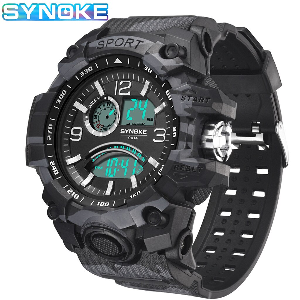 shop with crypto buy Men Sports Electronic Watch Minimalist Business Multi Functional Outdoor Big Screen Chronograph Wristwatch Dual Display pay with bitcoin