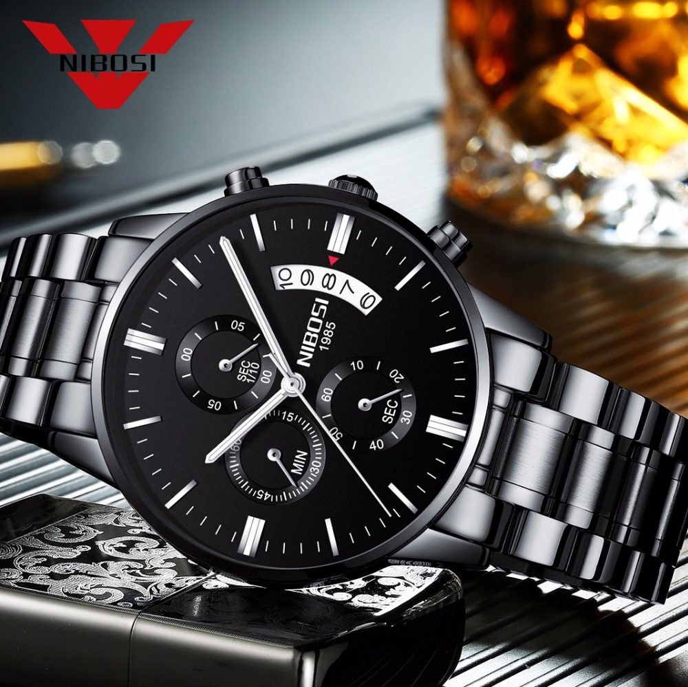 shop with crypto buy NIBOSI Relogio Masculino Men Watches Luxury Famous Top Brand Men s Fashion Casual Dress Watch Military Quartz Wristwatches Saat pay with bitcoin