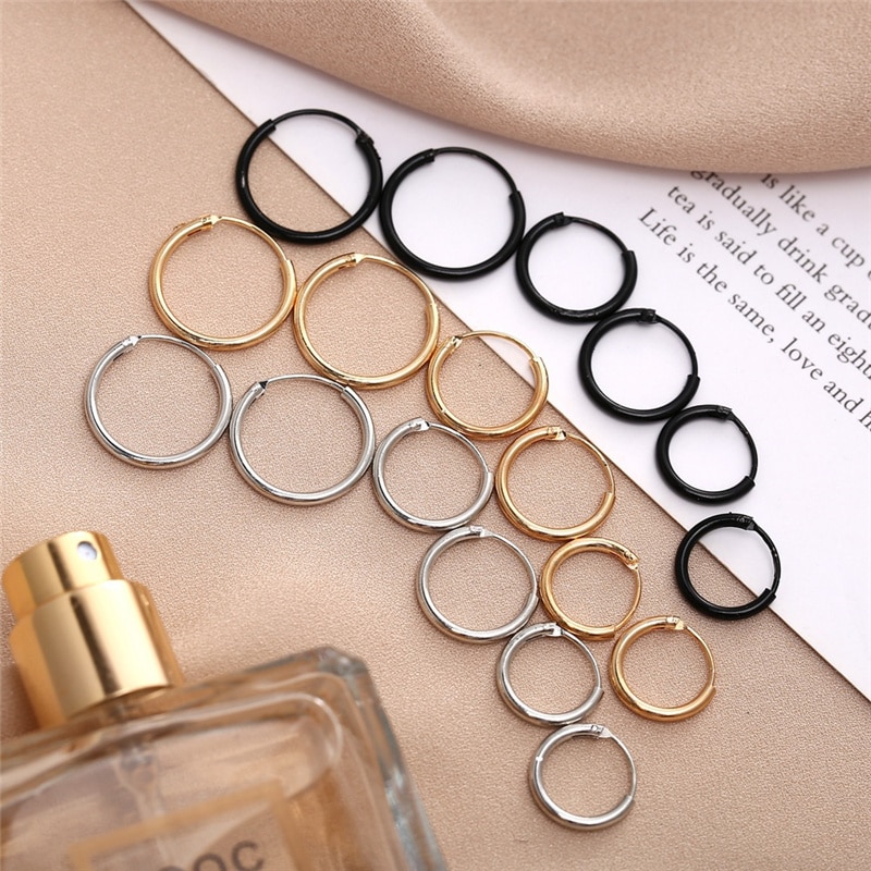 shop with crypto buy 2020 New Vintage Rose Gold Multiple Dangle Small Circle Hoop Earrings for Women ÑÐµÑ€ÑŒÐ³Ð¸ Jewelry Steampunk Ear Clip Gift pay with bitcoin