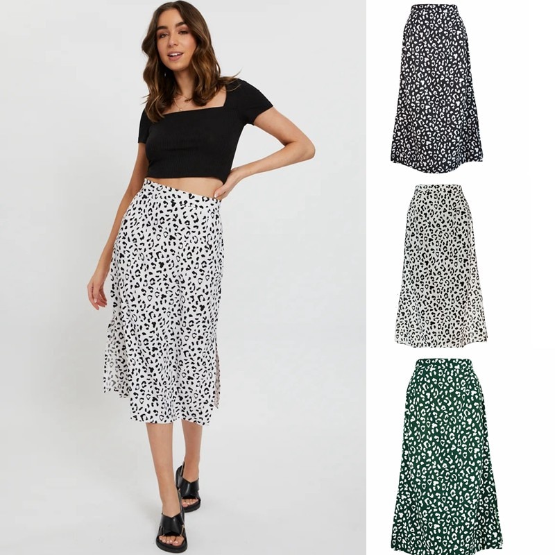 shop with crypto buy 2021 Sexy Leopard Wrap Skirt Print Chiffon Split Skirt Casual Fashion Long Skirts for Women Spring Summer Clothes Zipper Elegant pay with bitcoin