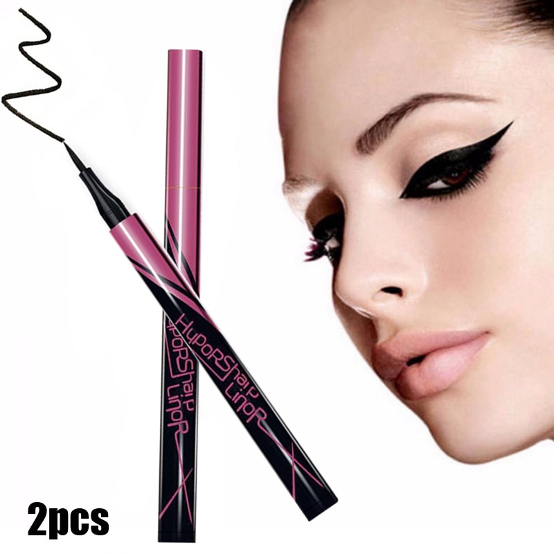 shop with crypto buy 2pcs set Waterproof Black Eyeliner Liquid eyes Make Up Beauty makeup Cosmetics shadows eye shadow Eye Liner pen for women pay with bitcoin