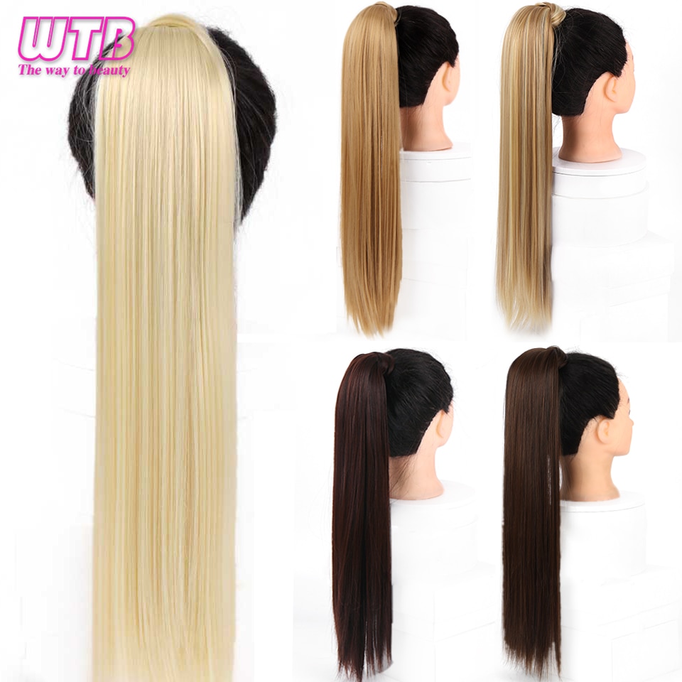 shop with crypto buy WTB Wrap Synthetic Ponytail Hair Extension Super Long Straight Women s Clip In Hair Extensions Pony Tail False Hair 32 Inch pay with bitcoin