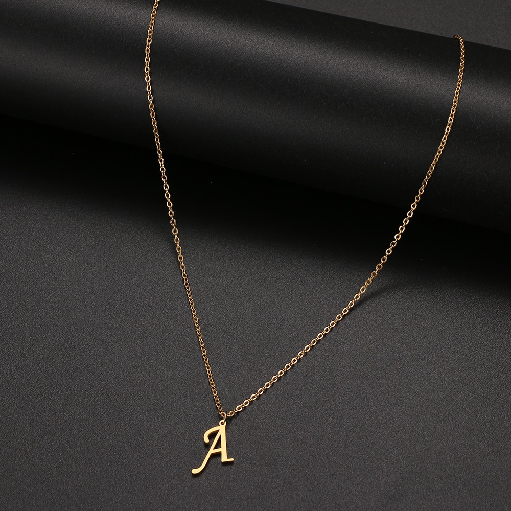 shop with crypto buy DOTIFI For Women A Z Alphabet Letter Pendant Necklaces Personalization Stainless Steel Necklace Glamour Jewelry pay with bitcoin
