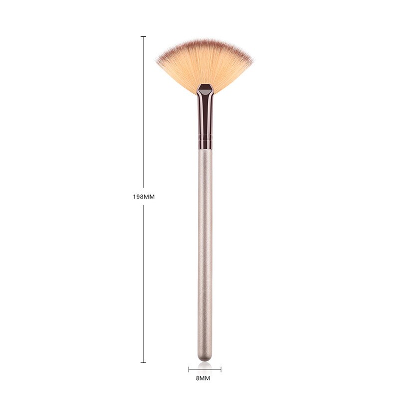 shop with crypto buy 1 Pcs Professional Fan Makeup Brush Blending Highlighter Contour Face Loose Powder Brush champagne Gold Cosmetic Beauty Tools pay with bitcoin