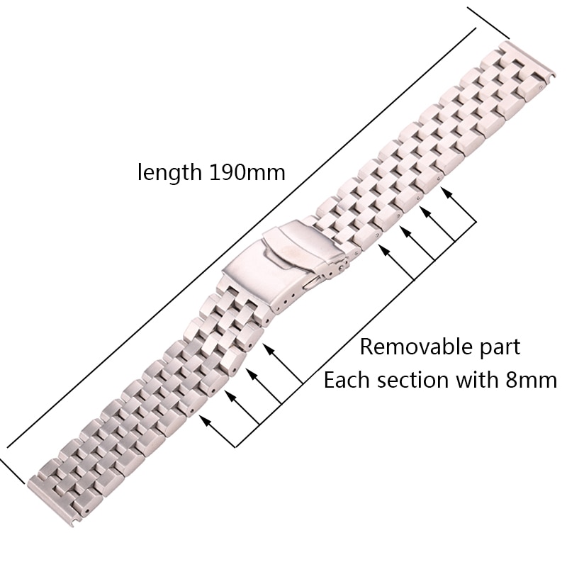 shop with crypto buy Stainless Steel Watch Strap Bracelet 18mm 20mm 22mm 24mm Women Men Solid Metal Brushed Watch Band For Gear S3 Watch Accessories pay with bitcoin