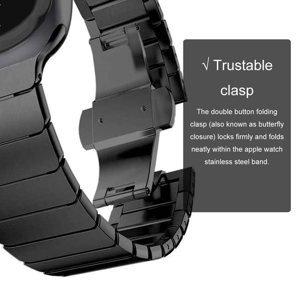 shop with crypto buy Bracelet for apple watch 6 5 4 band 44mm 40mm Stainless Steel correa for iwatch SE strap Business pulseira 42mm 38mm watchband pay with bitcoin
