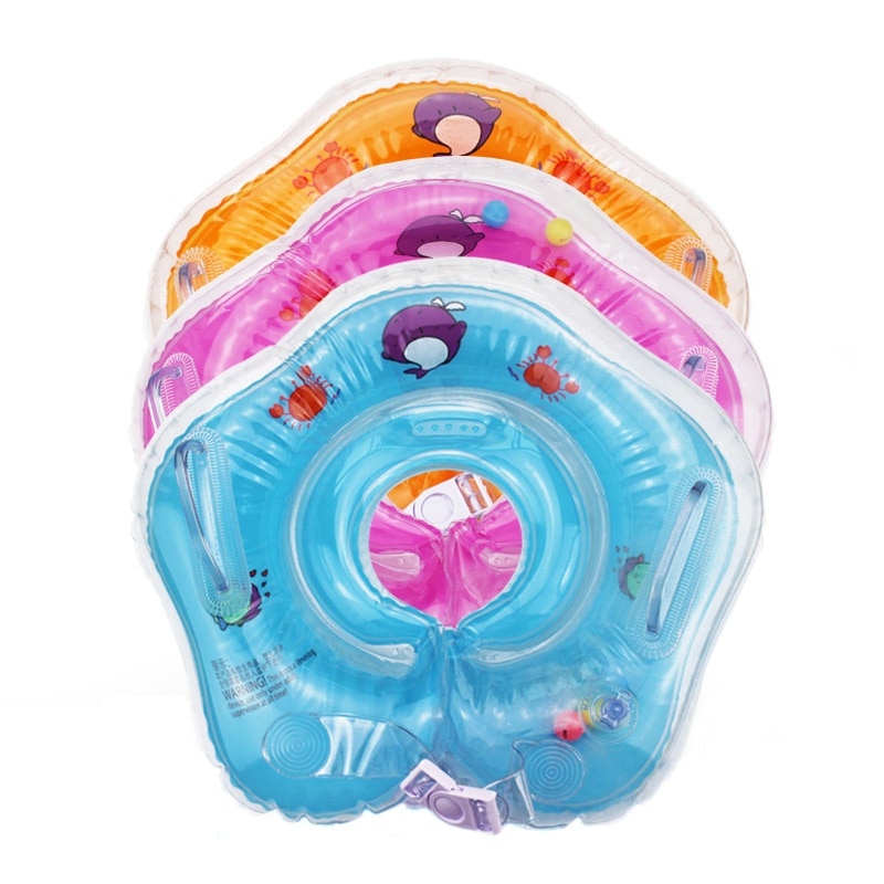 shop with crypto buy 0-3 Years Baby Swimming Ring Neck Tube Ring Safety Infant Neck Float Circle For Baby Swimming Pool Bathing Inflatable pay with bitcoin