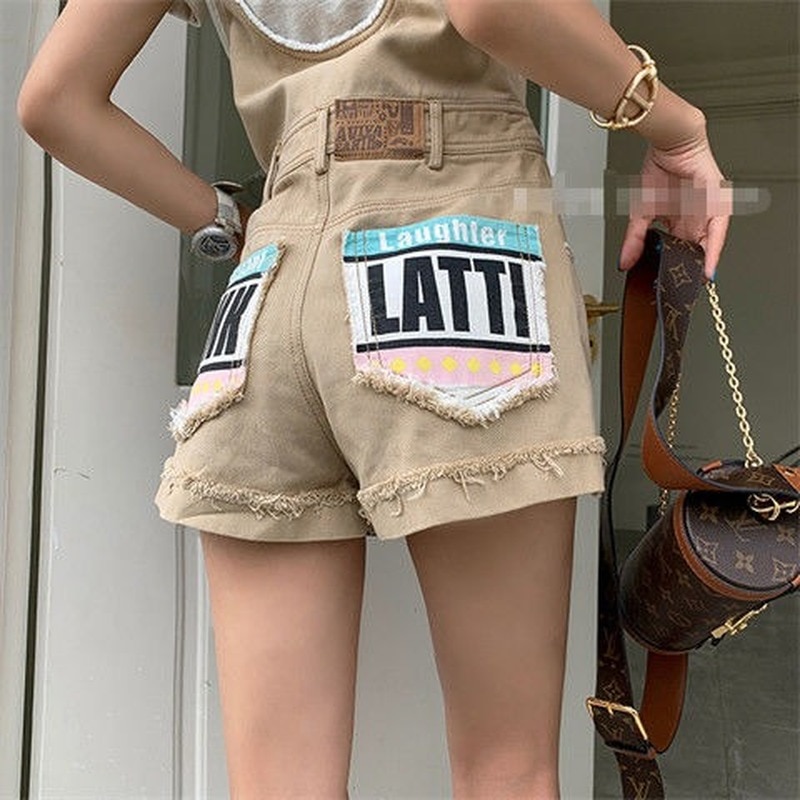 shop with crypto buy New Fashion Strap Cargo Pants Women High Waist Wide Legs Jean Shorts Women Summer Thin Loose Woman Jeans Short Jeans Women Pants pay with bitcoin