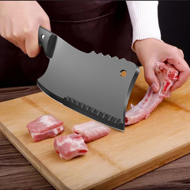shop with crypto buy Butcher Knife Stainless Steel Bone Chopping Knife Meat Vegetables Slicing Cleaver High Hardness Kitchen Chef Knife pay with bitcoin