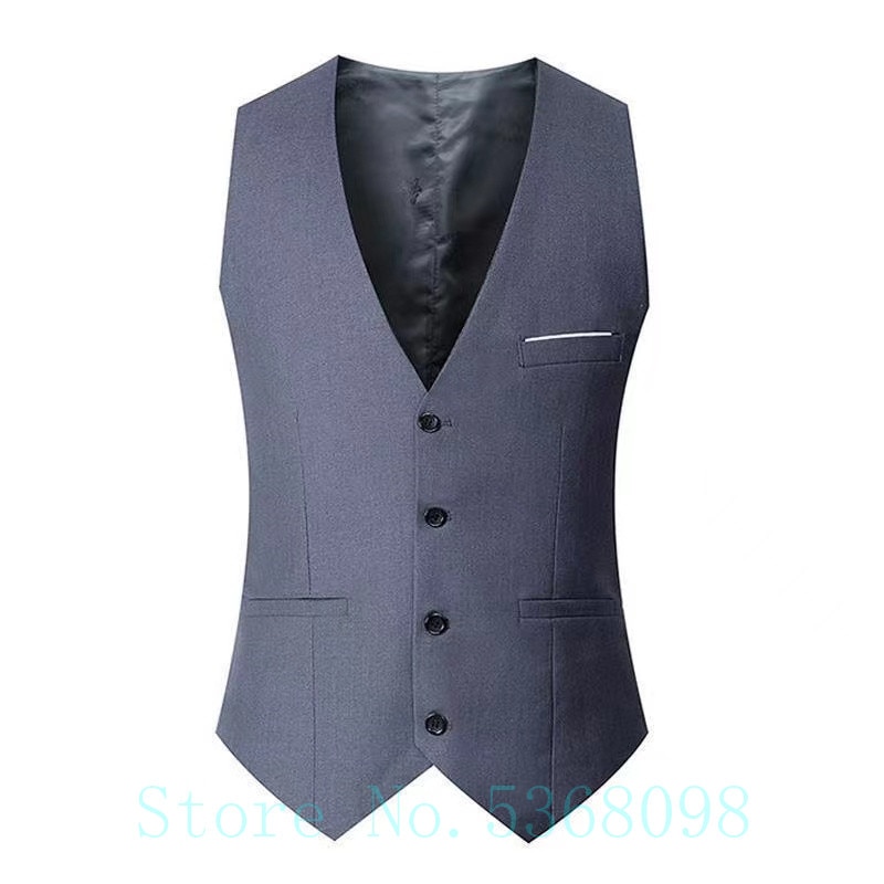 shop with crypto buy Black Grey Navy Blue Vests For Men Slim Fit Suit Male Waistcoat Gilet Homme Casual Sleeveless Formal Business Jacket pay with bitcoin