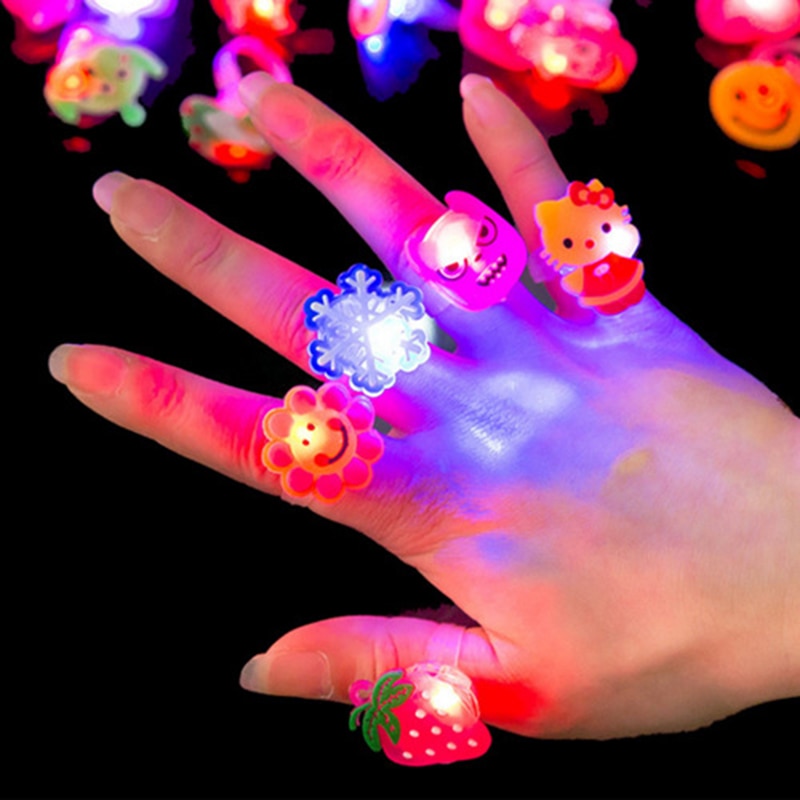 shop with crypto buy 5pc/set Luminous Rings Stars Shine In The Dark Children Toys Flash LED Cartoon Lights Glow In The Dark Toys for Kids Toys E pay with bitcoin