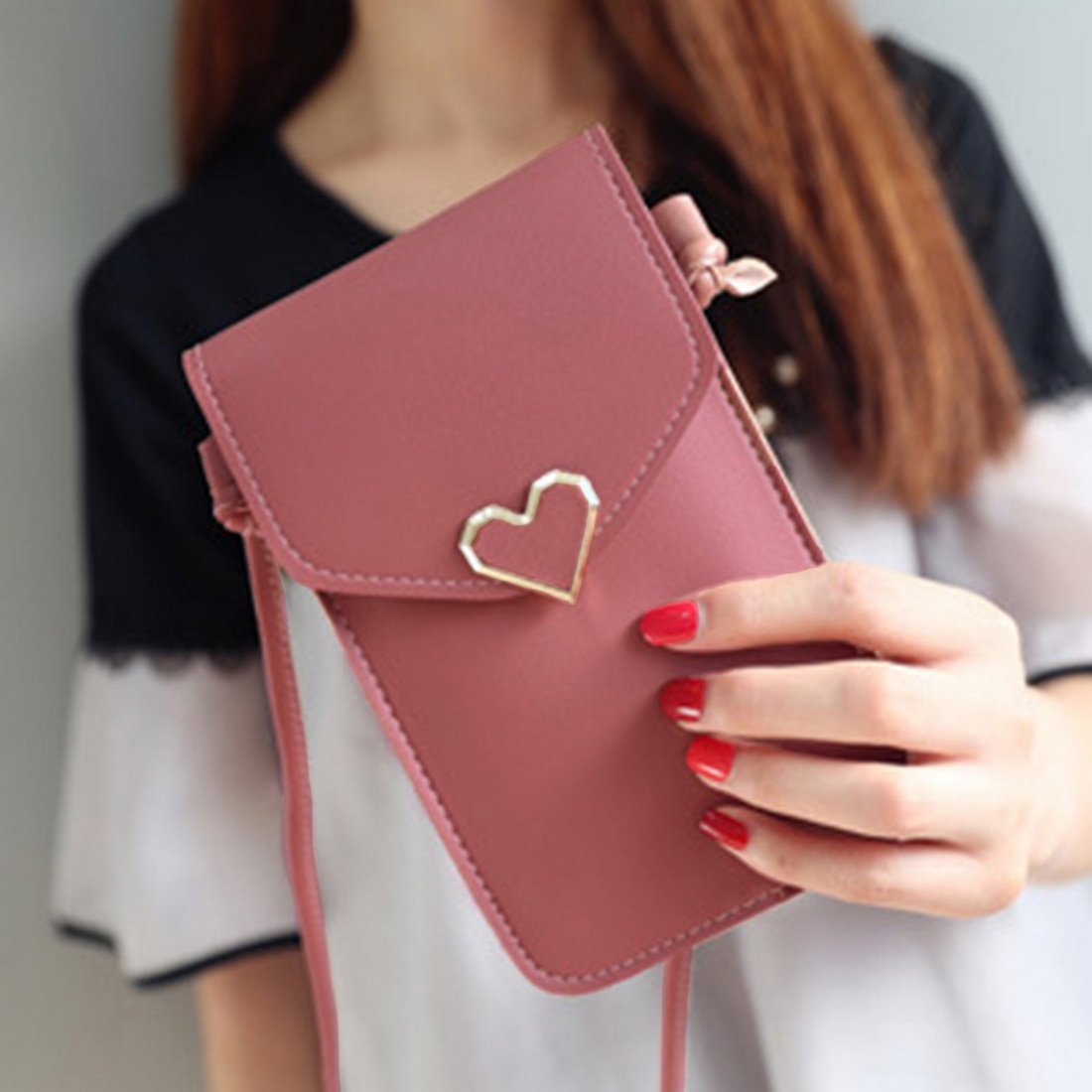 shop with crypto buy Women Phone Purse Simple Bag New Cross Wallets Smart phone Shoulder Light Handbags PU Leather Casual Solid Crossbody Bags pay with bitcoin