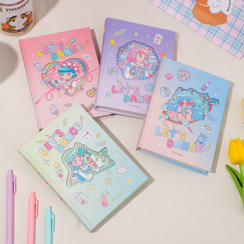 shop with crypto buy New A6 Color Paper Notebook For Girls Daily Planner Diary Korea Style Hard Cover Journal Notepad Agenda Sationary pay with bitcoin