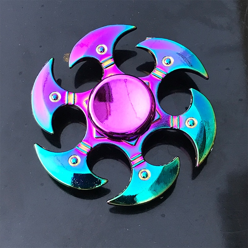 shop with crypto buy New Rainbow Metal Hand Spinner Focus Toy Ninja Fidget Spinner R188 Electroplate Hybrid Bearing Toys for Children Wholesale pay with bitcoin