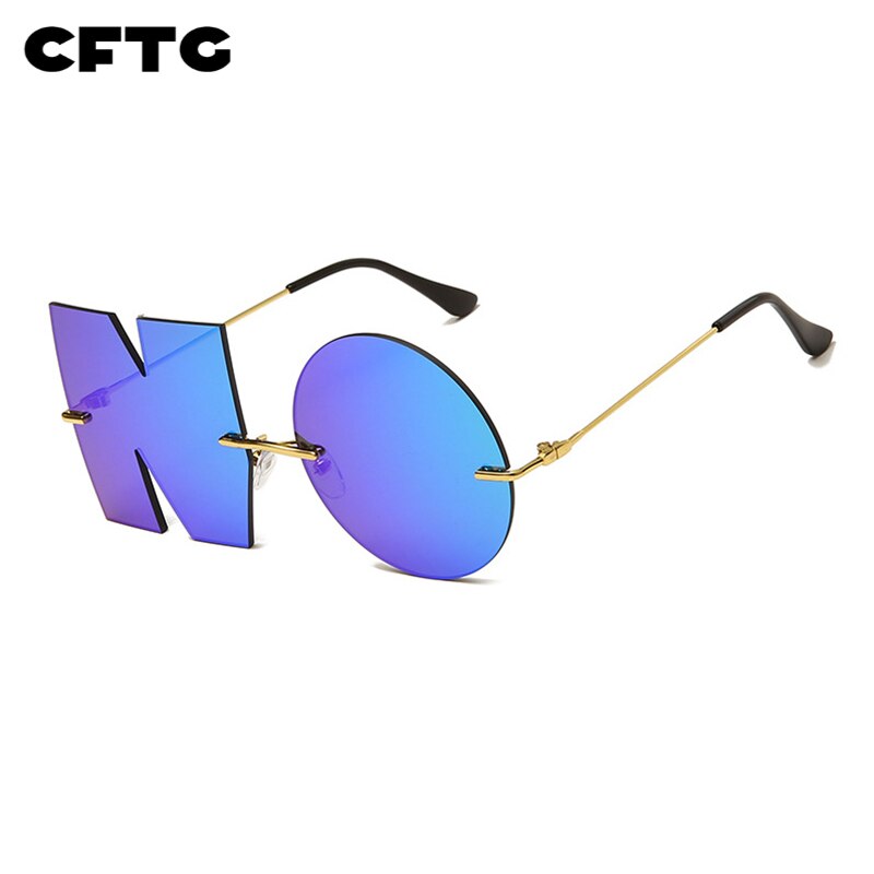 Party Sunglasses Women Irregular N O Letter Lens Gradient Shade Frame Sun Glasses Steampunk Eyeglasses Oculos Eyewear New