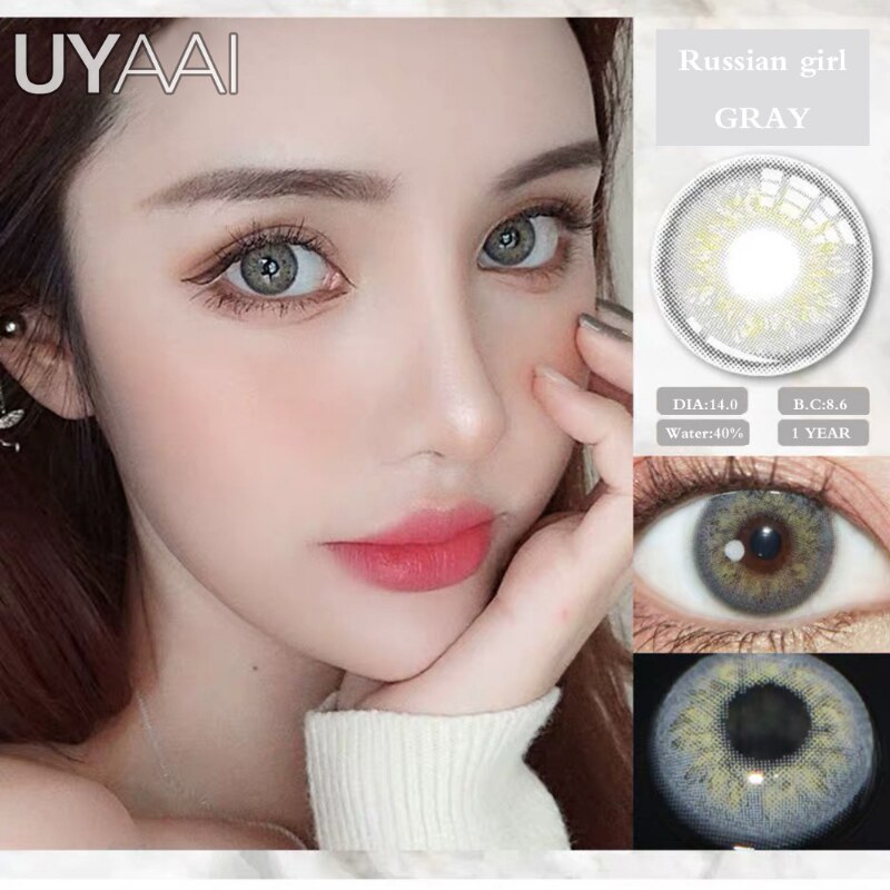 UYAAI 2Pcs/Pair Taylor DNA Colored Contact Lenses Colorful Beauty Cosmetic Contacts Natural Color Lens Eye Contact Blue Lenses