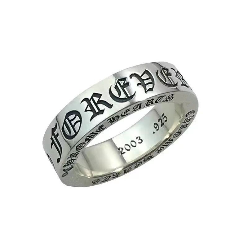 shop with crypto buy S925 sterling silver European and American popular high end cross eternal heart men and women couple ring hip hop holiday gift pay with bitcoin