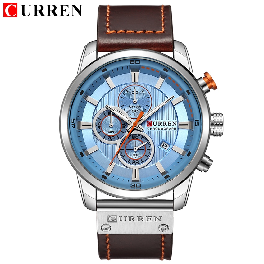 shop with crypto buy Top Brand Luxury Chronograph Quartz Watch Men Sports Watches Military Army Male Wrist Watch Clock CURREN relogio masculino pay with bitcoin