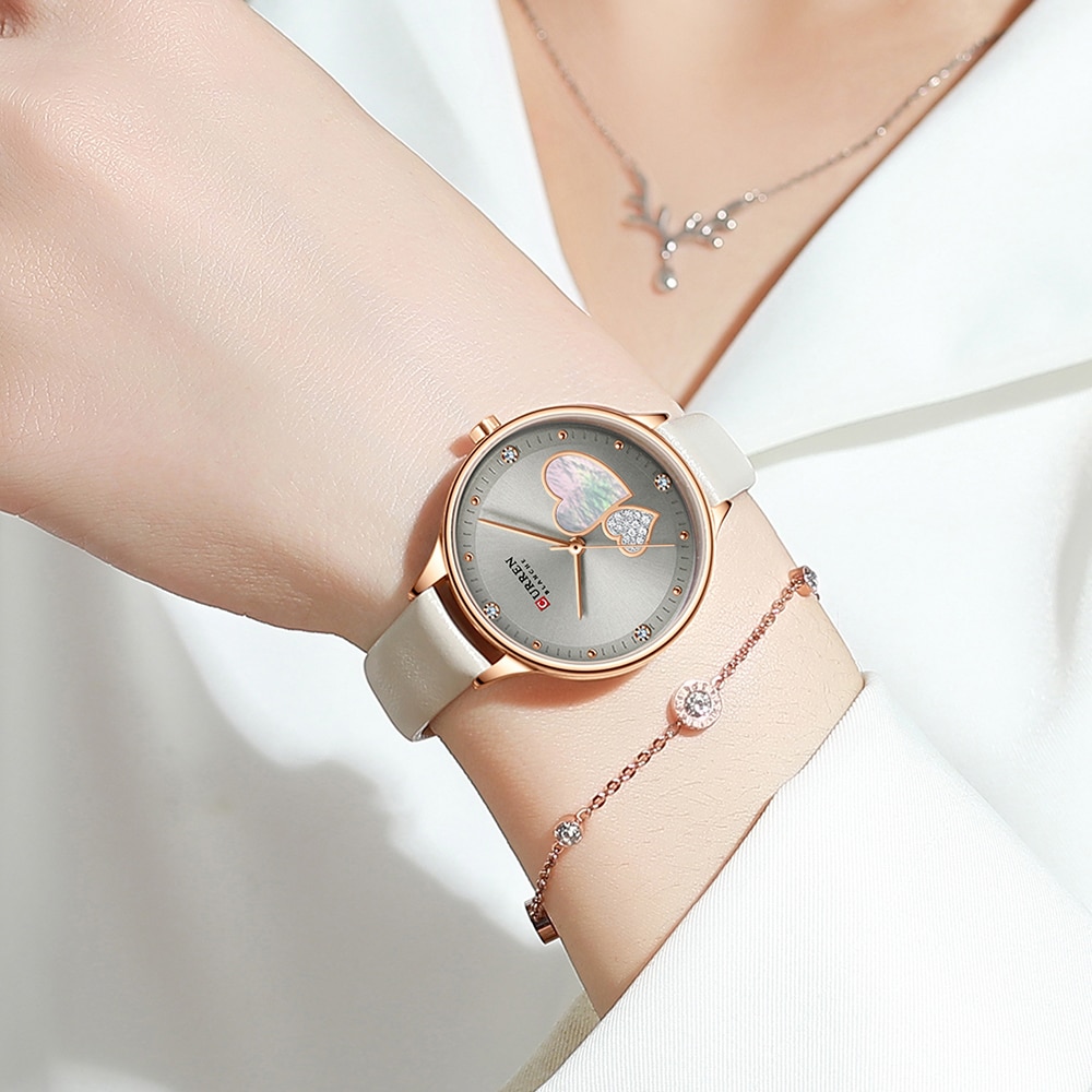 shop with crypto buy CURREN Watches Women Fashion 2020 Leather Quartz Wristwatch Charming Rhinestone Female Clock Zegarki Damskie pay with bitcoin