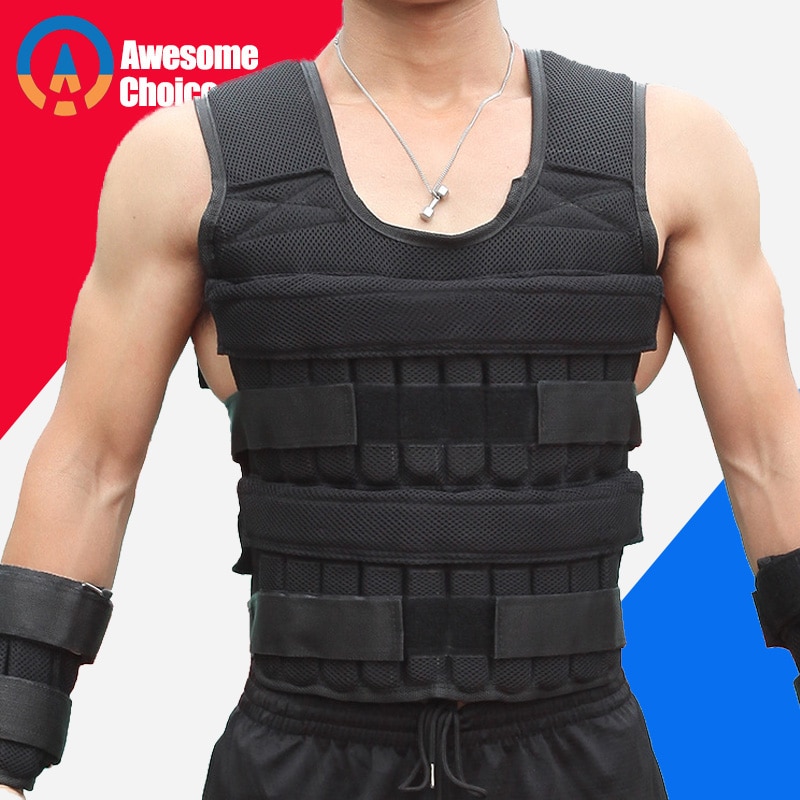 shop with crypto buy 30KG Loading Weight Vest For Boxing Weight Training Workout Fitness Gym Equipment Adjustable Waistcoat Jacket Sand Clothing pay with bitcoin