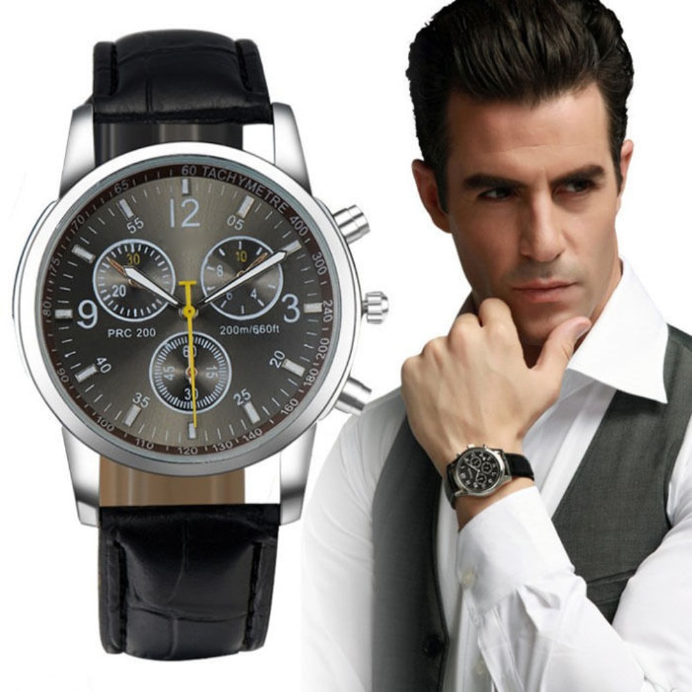 shop with crypto buy Fashion Faux Leather Mens Analog Quarts Watches Men Wrist Watch 2018 Mens Watches Top Luxury Casual Watch Clock Gift pay with bitcoin