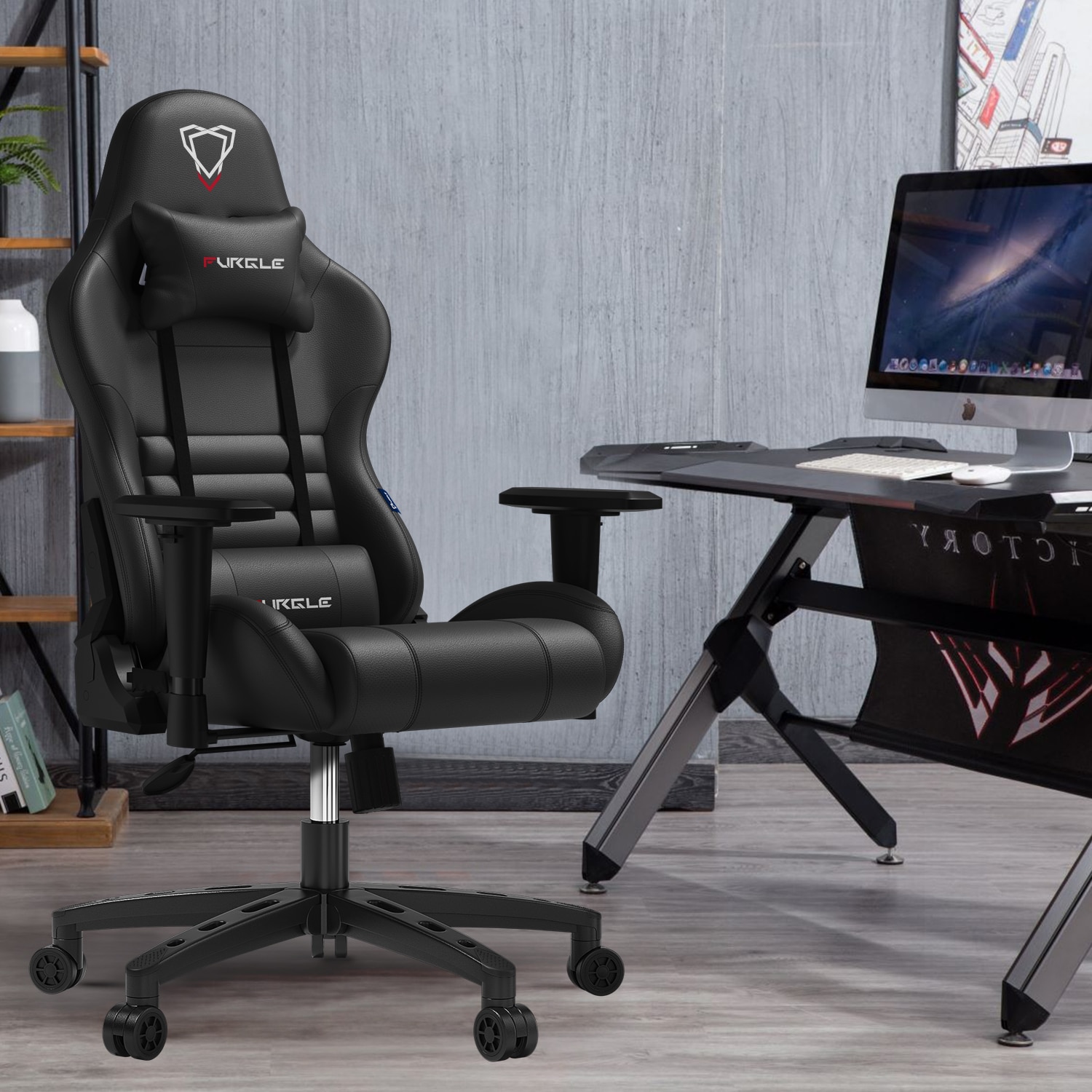 shop with crypto buy Furgle Office Chair Swivel Gaming Chair Computer Chair with High Back Game Chairs PU Leather Seat for Office Chair Furniture pay with bitcoin