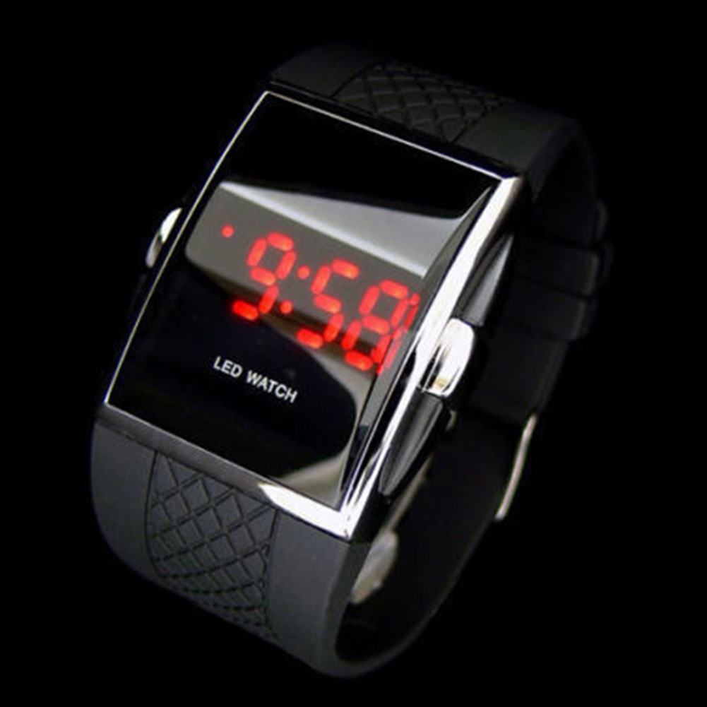 shop with crypto buy Fashion Casual Unisex Square Case LED Digital Display Sports Wrist Watch Gift pay with bitcoin