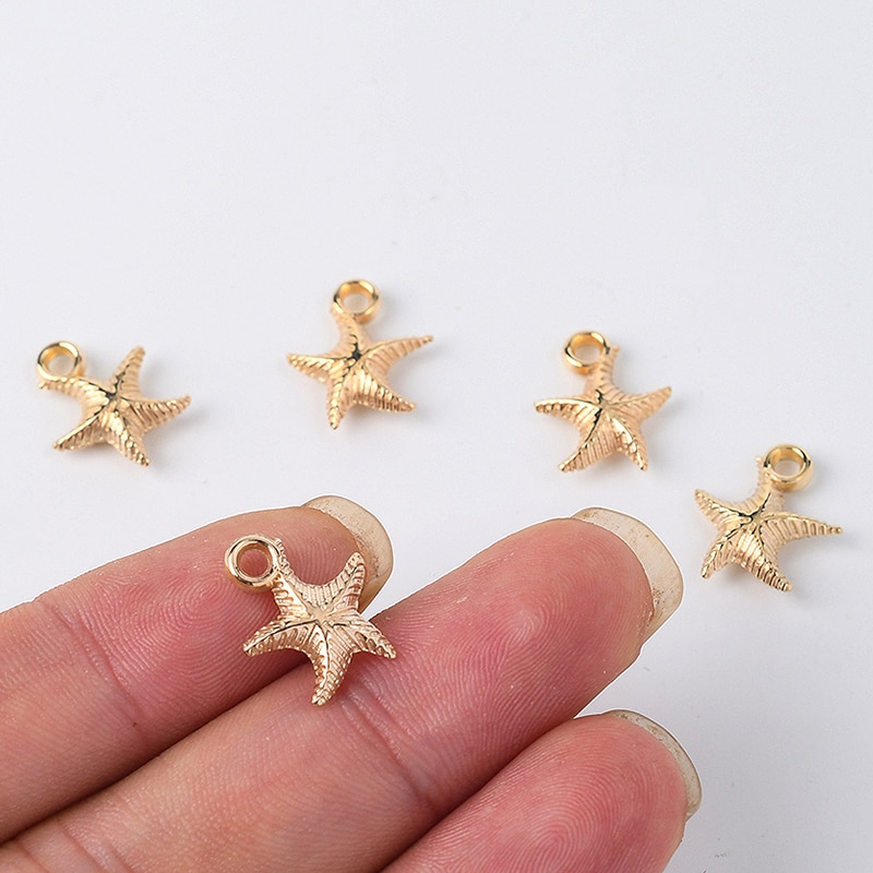shop with crypto buy 100pcs 15mm CCB Charms Pendant Gold Starfish For Charms Pendant Earring Bracelet Necklace DIY Jewelry Making Finding Accessories pay with bitcoin