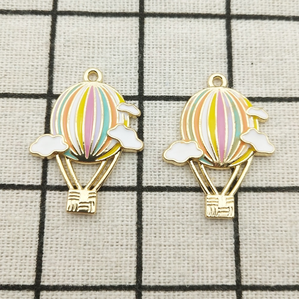 shop with crypto buy 10pcs enamel hot air balloon charm jewelry accessories earring pendant bracelet necklace charms diy finding 23x30mm pay with bitcoin