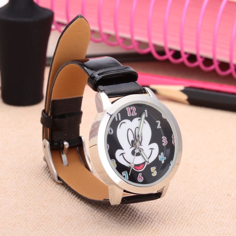 shop with crypto buy New Arrival Fashion Leather Cute Minnie Desgin Kids Watch Cartoon WristWatch Student Horlog Relogio Kol Saati pay with bitcoin