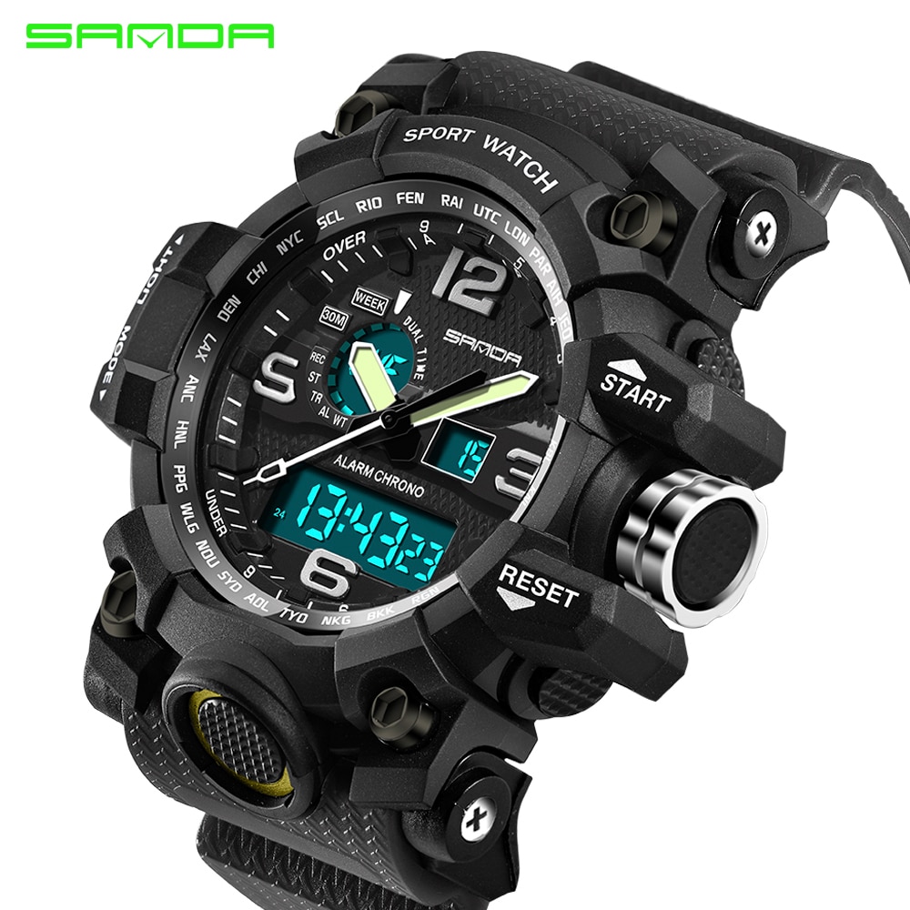 SANDA Top Brand Military Sport Watch Men s G Style Digital Watch Men Quartz Wristwatches 30M Waterproof Clock Relogio Masculino