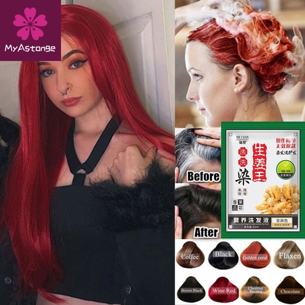 shop with crypto buy 1 Pcs Fashion Mild Formula 5 Minutues Instant Hair Dye Ginger Extracts White Hair into Black Hair Shampoo Easy to Use Hair Care pay with bitcoin