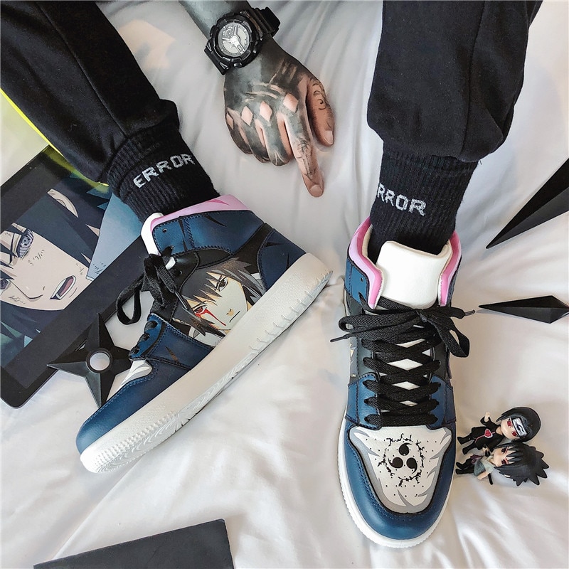 shop with crypto buy Men Cartoon Print Patchwork Shoes Brand Lovely Boys Canvas Shoes Male Sneakers Designer High Top Fashion Platform Shoes pay with bitcoin