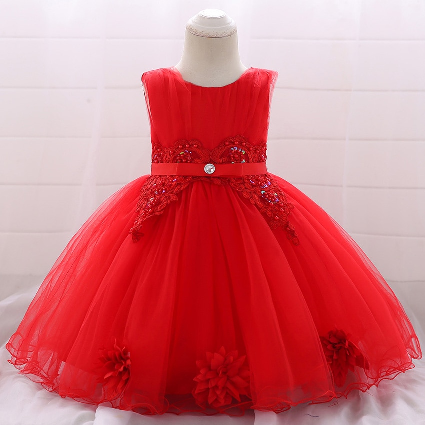 shop with crypto buy Baby Girl Clothes Flower Bow Lace for 1 Years Dress Kids Girls Birthday Toddler Birthday Party Princess Baptism Dress L1871XZ pay with bitcoin