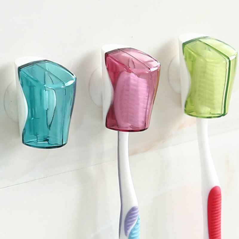 Bathroom Toothbrush Holder Bathroom Accessories Spin Brush Suction Holder Toothbrush Case Wall Hang Stand New Storage