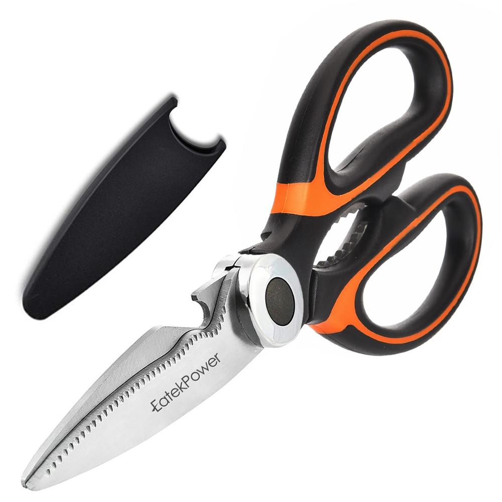 shop with crypto buy kitchen shear Multi-functional Stainless Steel Poultry Kitchen scissor Bottle opener Bone Cutter Cook Tool shear cut pay with bitcoin