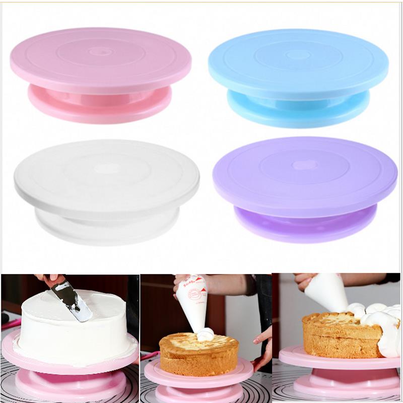 shop with crypto buy Cake Turntable Rotating Anti-Skid Round Cake Stand Cake Decorating Tools Cake Rotary Table Kitchen DIY Pan Baking Tools pay with bitcoin